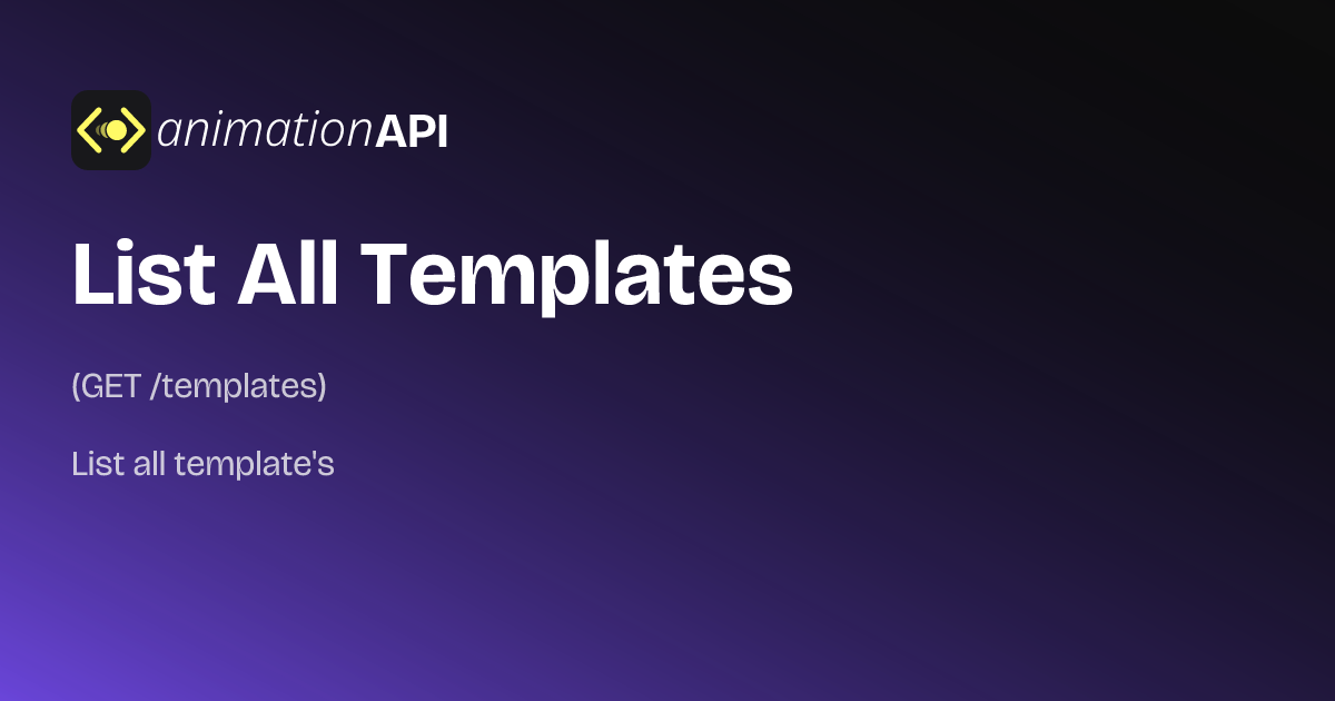 List All Templates